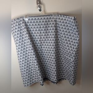 Talbot's Plus Blue and White Skirt